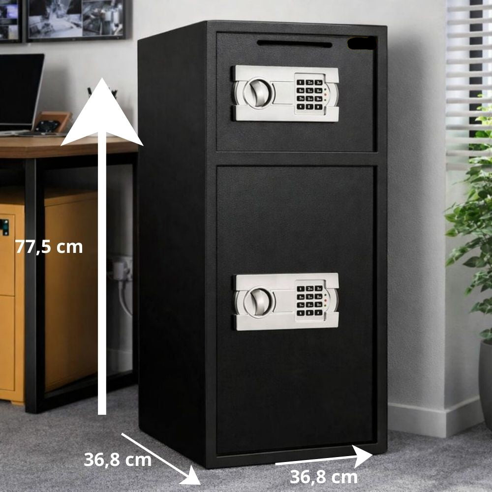 Grand Coffre-Fort à Clé et Pavé Numérique – 77,5 × 36,8 × 36,8 cm